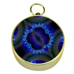 Kaleidoscope Art Pattern Ornament Gold Compasses by Wegoenart