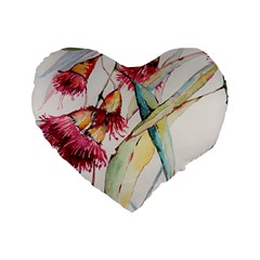 Plant Nature Flowers Foliage Standard 16  Premium Flano Heart Shape Cushions by Wegoenart