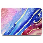 Painting Abstract Blue Pink Spots Large Doormat  30 x20  Door Mat