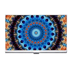 Rose Kaleidoscope Art Pattern Business Card Holder by Wegoenart