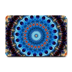 Rose Kaleidoscope Art Pattern Small Doormat  by Wegoenart