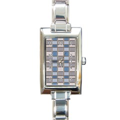 Abstract Seamless Fabric Blue Rectangle Italian Charm Watch by Wegoenart