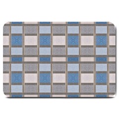 Abstract Seamless Fabric Blue Large Doormat  by Wegoenart