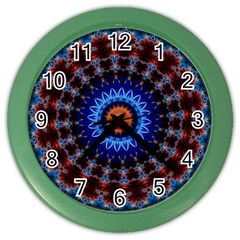 Rose Kaleidoscope Art Ornament Color Wall Clock by Wegoenart