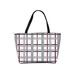 Fabric Plaid Grey Gray Burgundy Classic Shoulder Handbag Back