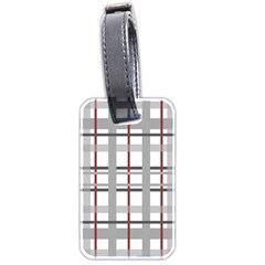 Fabric Plaid Grey Gray Burgundy Luggage Tags (two Sides) by Wegoenart