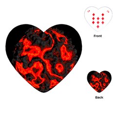 Lava Planet Space Universe Fire Playing Cards (heart) by Wegoenart