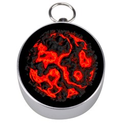 Lava Planet Space Universe Fire Silver Compasses by Wegoenart