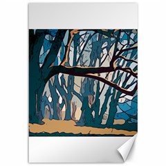 Forest Artwork Card Greeting Woods Canvas 12  X 18 