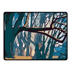 Forest Artwork Card Greeting Woods Fleece Blanket (small) by Wegoenart