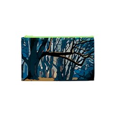 Forest Artwork Card Greeting Woods Cosmetic Bag (xs) by Wegoenart