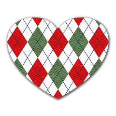 Red Green White Argyle Navy Heart Mousepads by Wegoenart