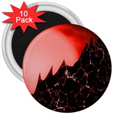 Sci Fi Red Fantasy Futuristic 3  Magnets (10 pack) 