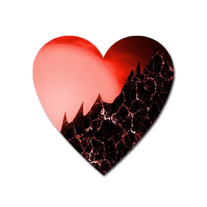 Sci Fi Red Fantasy Futuristic Heart Magnet