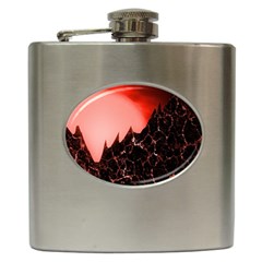 Sci Fi Red Fantasy Futuristic Hip Flask (6 oz)