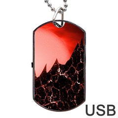 Sci Fi Red Fantasy Futuristic Dog Tag Usb Flash (one Side) by Wegoenart