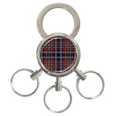 Plaid Tartan Scottish Navy Gold 3-ring Key Chains by Wegoenart