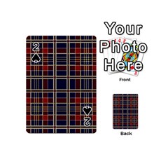 Plaid Tartan Scottish Navy Gold Playing Cards 54 (mini) by Wegoenart