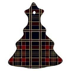 Plaid Tartan Scottish Navy Gold Christmas Tree Ornament (two Sides) by Wegoenart