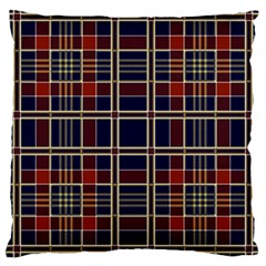 Plaid Tartan Scottish Navy Gold Large Cushion Case (one Side) by Wegoenart