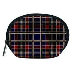 Plaid Tartan Scottish Navy Gold Accessory Pouch (medium) by Wegoenart