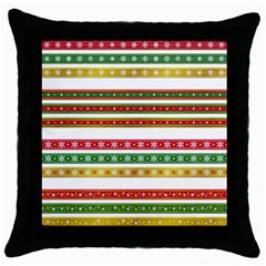 Christmas Ribbons Christmas Gold Throw Pillow Case (black) by Wegoenart