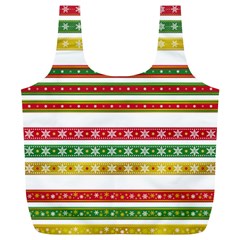 Christmas Ribbons Christmas Gold Full Print Recycle Bag (xl) by Wegoenart