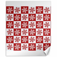 Snowflake Red White Canvas 16  X 20 