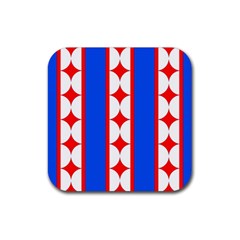 Stars Stripes July 4th Flag Blue Rubber Coaster (square) 