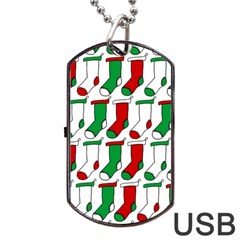 Stocking Background Dog Tag Usb Flash (one Side) by Wegoenart