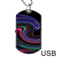Art Abstract Colorful Abstract Dog Tag Usb Flash (one Side) by Wegoenart