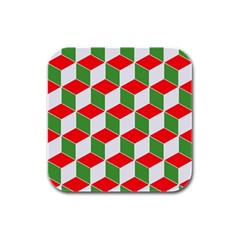 Christmas Abstract Background Rubber Square Coaster (4 pack) 