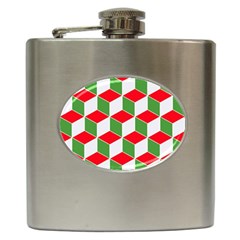 Christmas Abstract Background Hip Flask (6 oz)