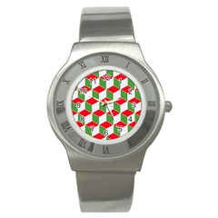 Christmas Abstract Background Stainless Steel Watch