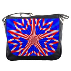 Star Explosion Burst Usa Red Messenger Bag by Wegoenart