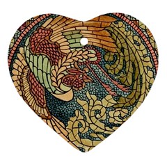 Wings Feathers Cubism Mosaic Ornament (heart) by Wegoenart