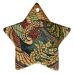 Wings Feathers Cubism Mosaic Ornament (star) by Wegoenart