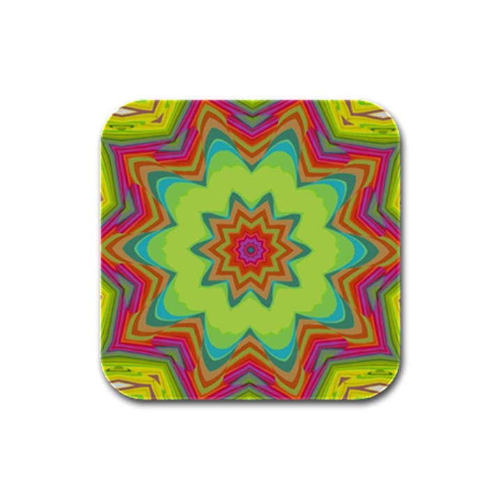Abstract Art Abstract Background Green Rubber Square Coaster (4 pack) 
