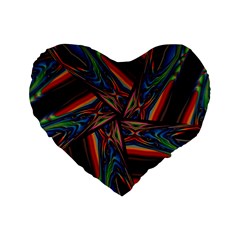 Abstract Art Pattern Standard 16  Premium Flano Heart Shape Cushions by Wegoenart