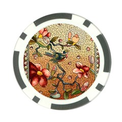 Flower Cubism Mosaic Vintage Poker Chip Card Guard by Wegoenart