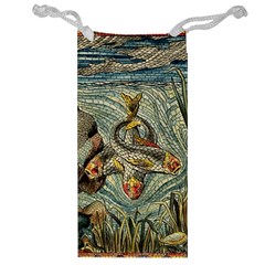 Fish Underwater Cubism Mosaic Jewelry Bag by Wegoenart