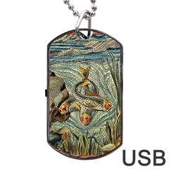 Fish Underwater Cubism Mosaic Dog Tag Usb Flash (two Sides) by Wegoenart