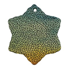 Background Cubism Mosaic Vintage Snowflake Ornament (two Sides) by Wegoenart
