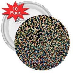 Background Cubism Mosaic Vintage 3  Buttons (10 pack) 