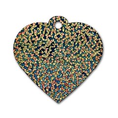 Background Cubism Mosaic Vintage Dog Tag Heart (One Side)