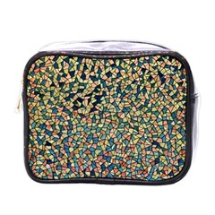 Background Cubism Mosaic Vintage Mini Toiletries Bag (One Side)