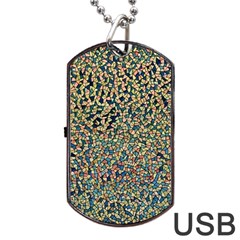 Background Cubism Mosaic Vintage Dog Tag USB Flash (Two Sides)