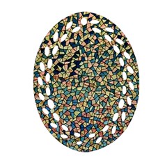 Background Cubism Mosaic Vintage Ornament (Oval Filigree)