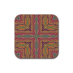 Abstract Design Abstract Art Orange Rubber Coaster (square) 