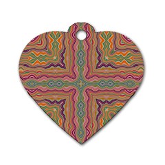 Abstract Design Abstract Art Orange Dog Tag Heart (two Sides)
